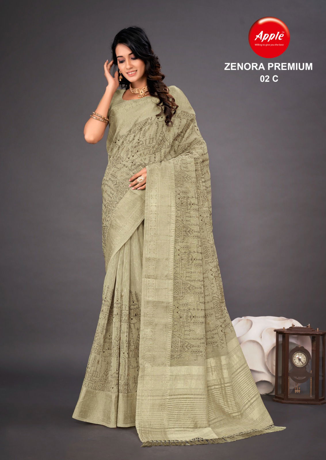 Zenora By Apple Premium 02 Linen Saree Catalog
